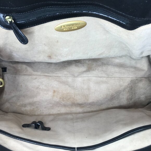 BRAHMIN Shoulder Bag Black & Croc Embossed Brown 9 X 15 - Picture 9 of 14